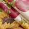 Spring Daybreak Apples 60 x 84 Inch Rectangle Vinyl Tablecloth with Flannel Backing, Indoor Outdoor Waterproof Vinyl Table Cover Holiday Parties and Dining, Red Apples and Sunflowers